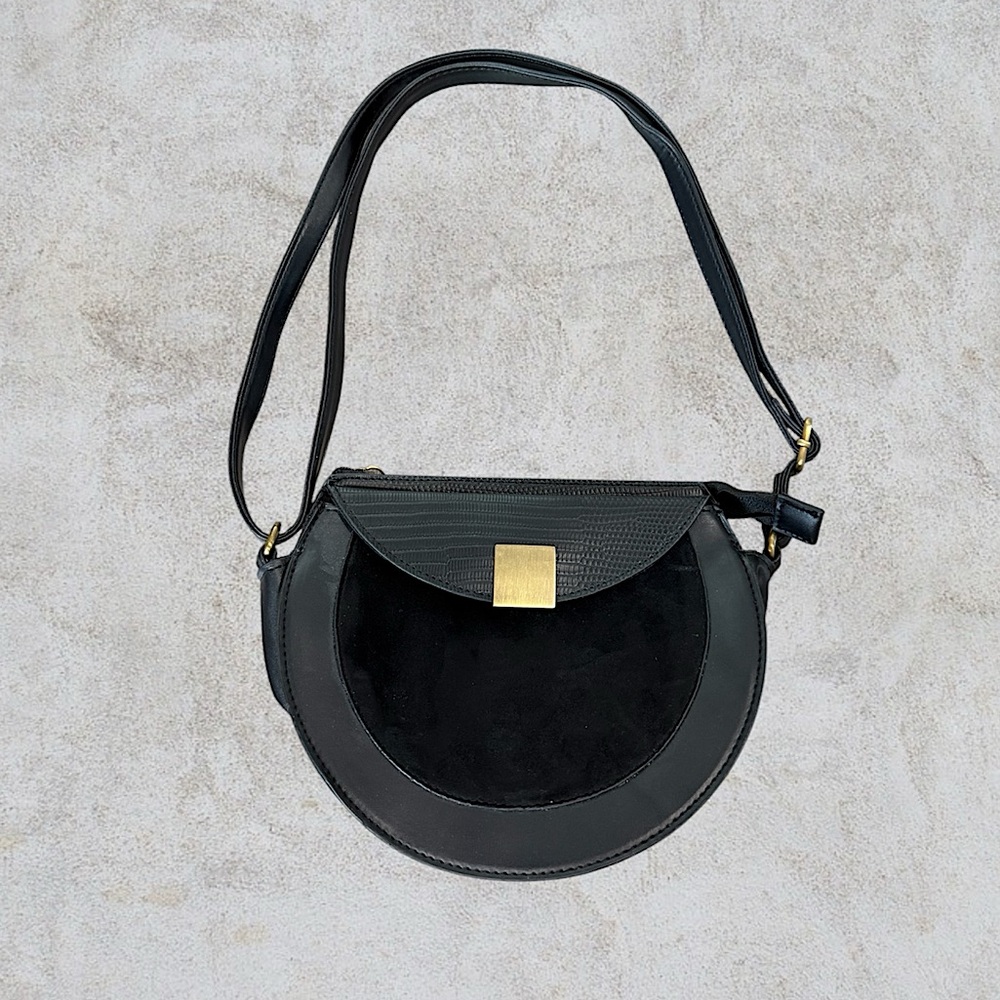 Black and Gold Crossbody Purse Bag